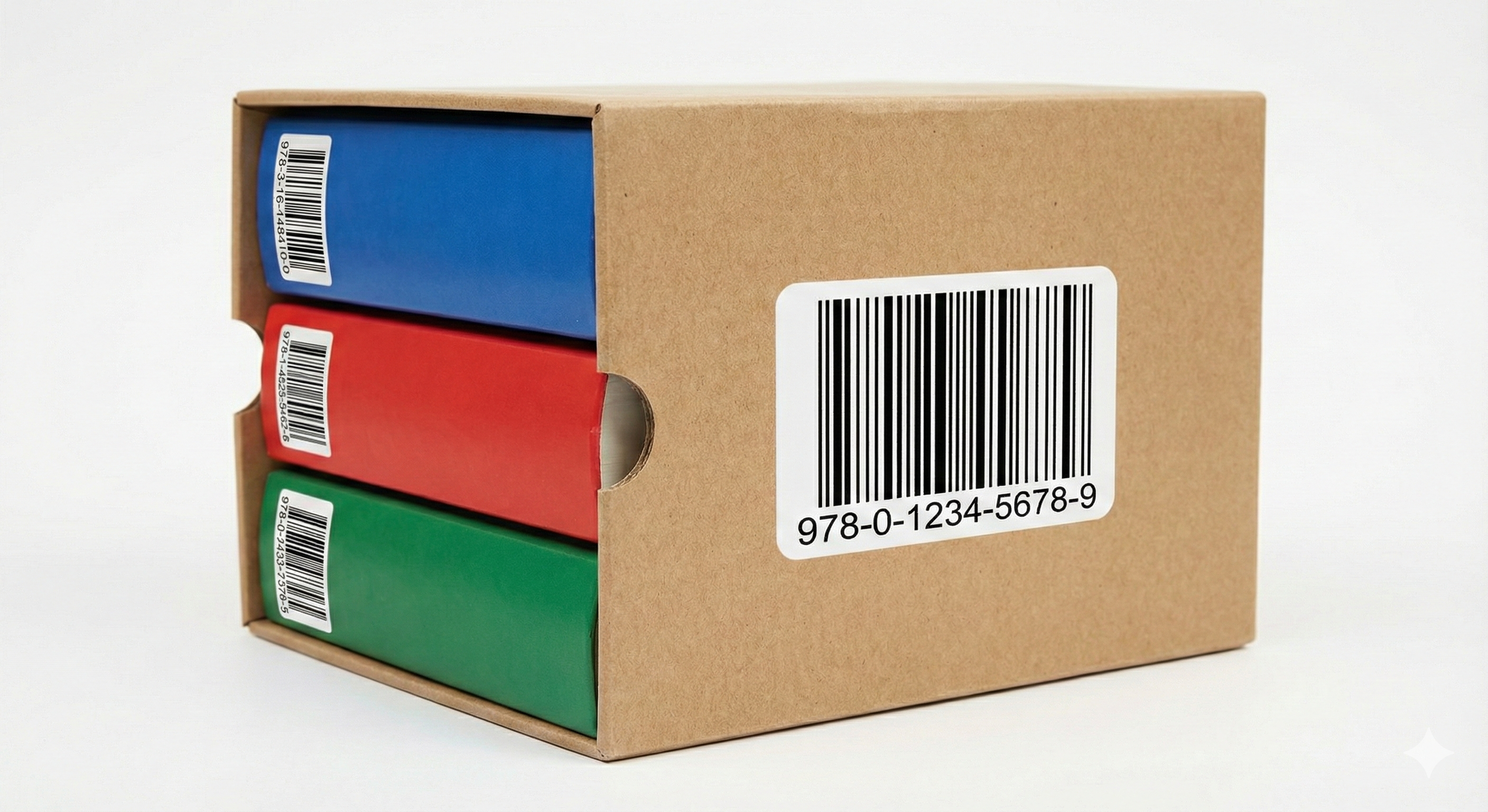 A cardboard box set slipcase with a single new ISBN barcode on the back