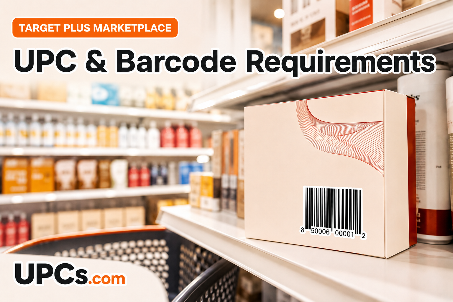 Target Plus marketplace listing showing item details tied to a UPC barcode