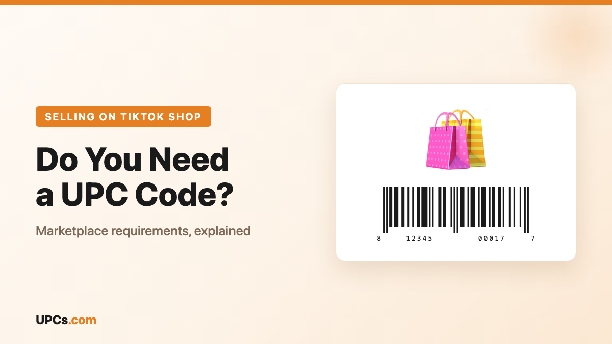 TikTok Shop Seller Center product identifier field asking for a UPC, EAN, or GTIN