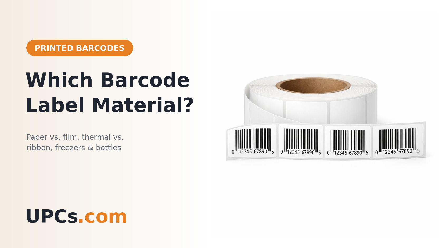 A roll of printed UPC barcode labels
